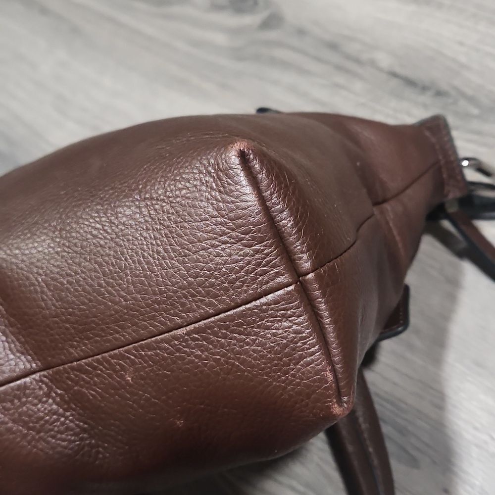 Vintage Espresso Fossil Dawson Pebbles Leather Satchel Bag - Picture 10 of 10